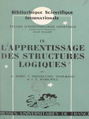 cover image of L'apprentissage des structures logiques